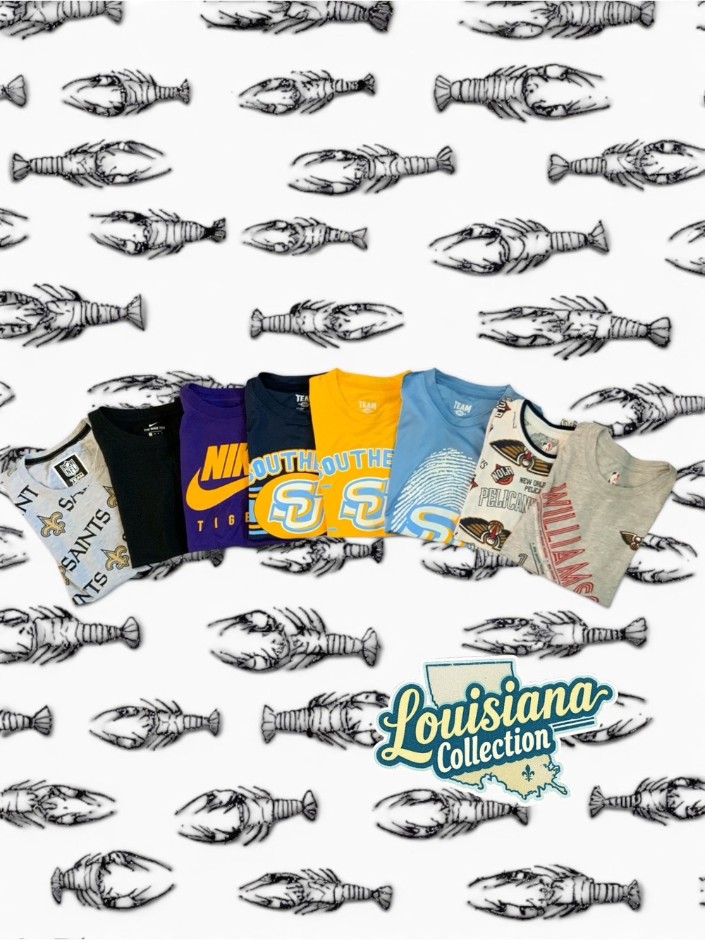 Louisiana Teams T-shirts Boys Sz Small (6-8) Saints Pelicans Jaguars Tigers